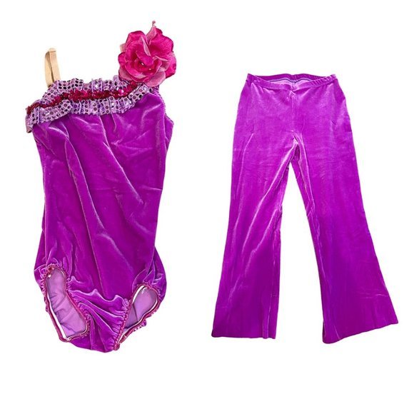 Curtain call Other - Curtain Call Dance‎ Costume Bodysuit & Pants Set Purple, Girls Size, Like New